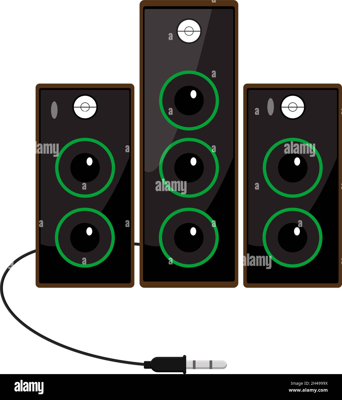 Black stereo system, illustration, vector on a white background Stock ...