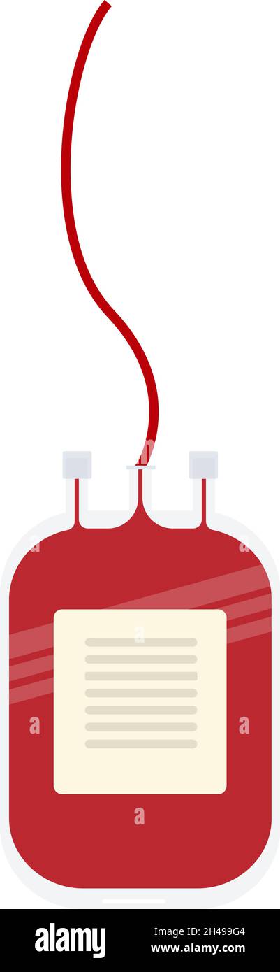 Blood bag, illustration, vector on a white background. Stock Vector