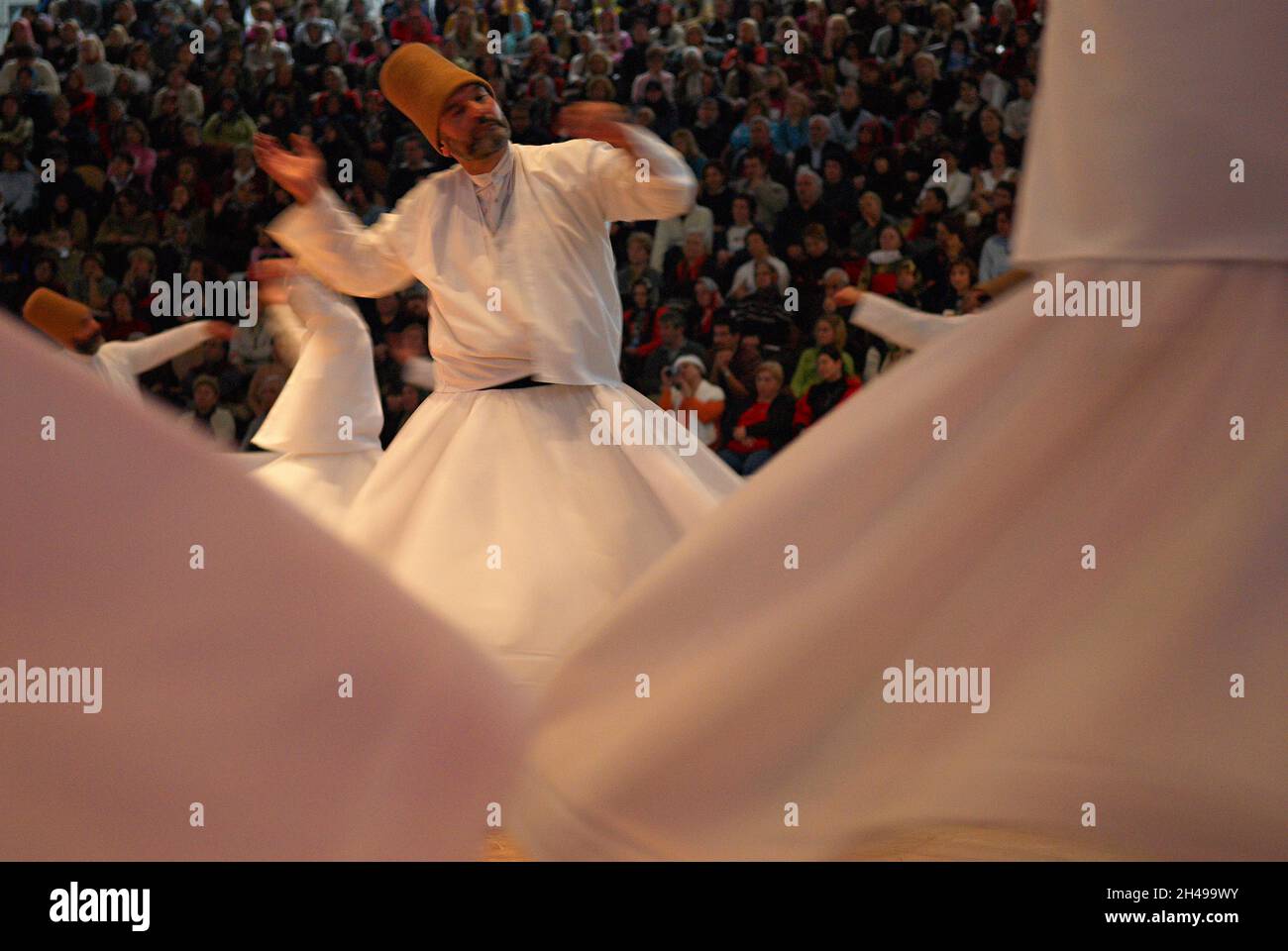 Turkey, Central Anatolia, City of Konya, whirling dervish festival. The sufi master Djalal ed-Din Rumi ou Djalal-e-Din Mohammad Molavi Rumi ou Djalale Stock Photo
