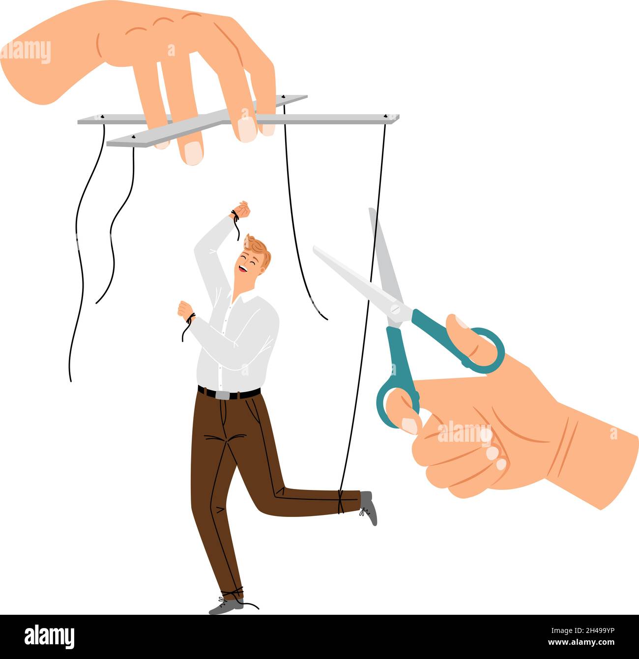 Puppet strings cut Stock Vector Images Alamy