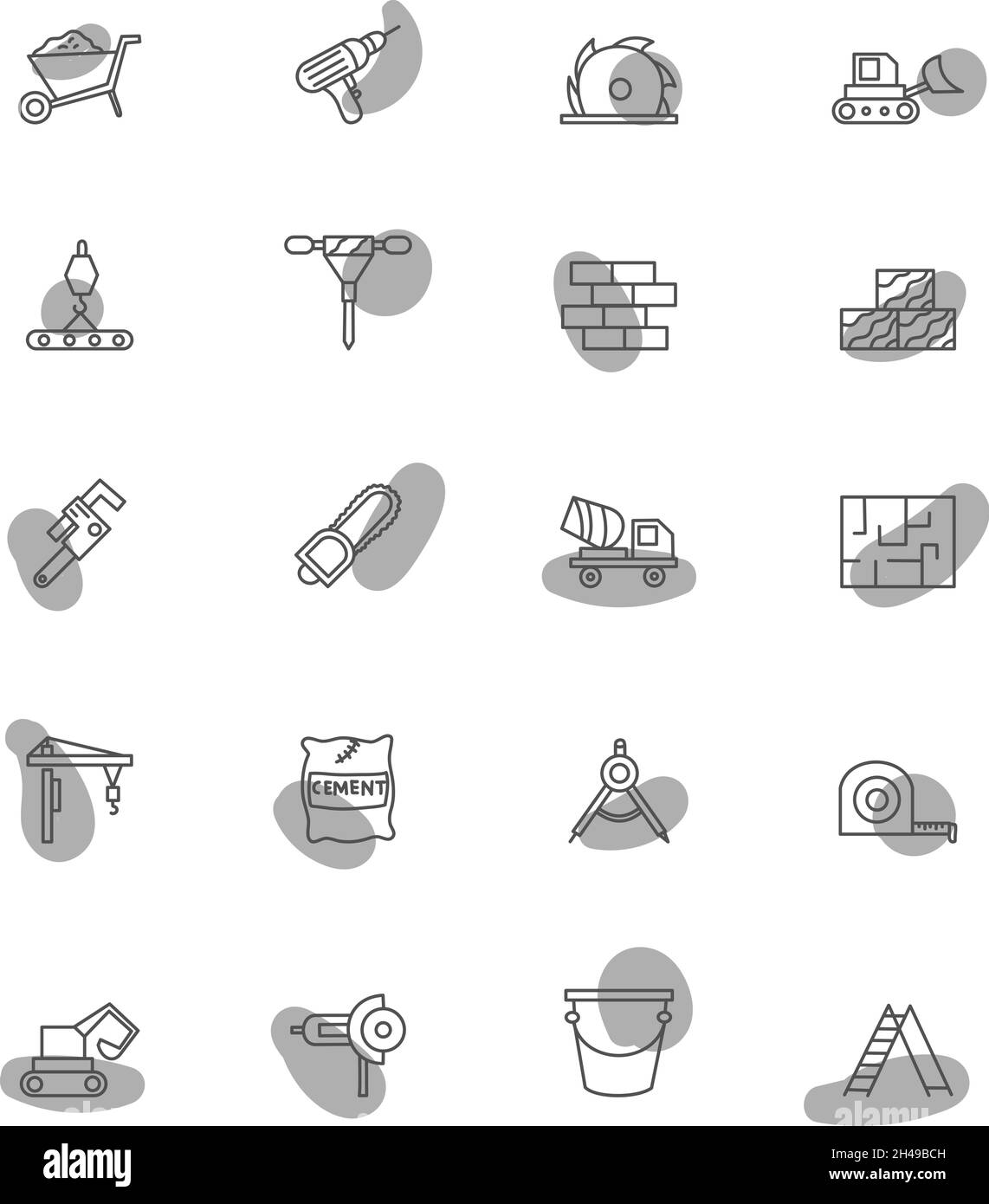 Construction tools, illustration, vector, on a white background. Stock Vector