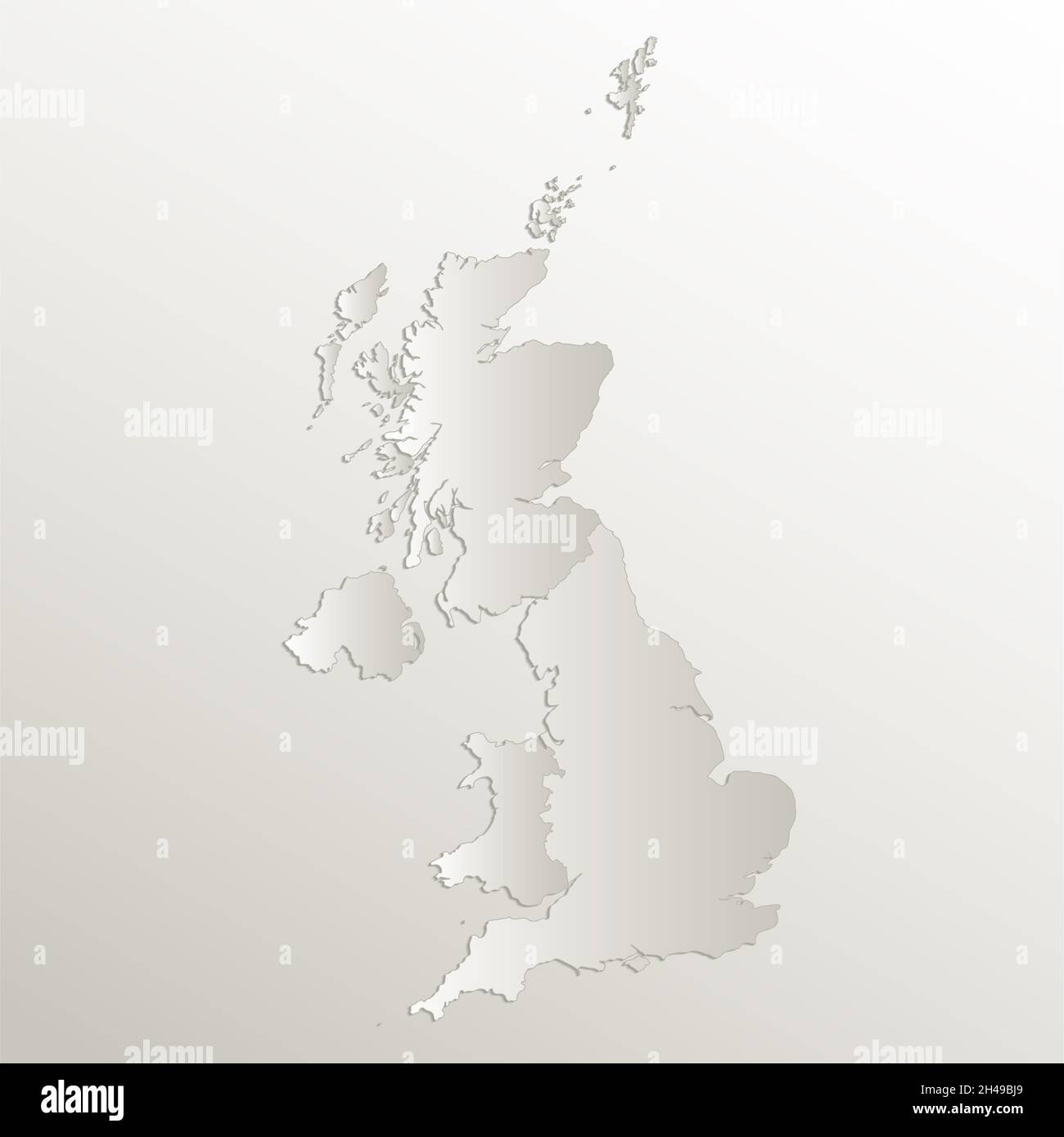 United Kingdom Map Administrative Division Separates Regions Card United Kingdom Map Administrative Division Separates Regions Card Paper 3d Natural Blank 2H49BJ9 