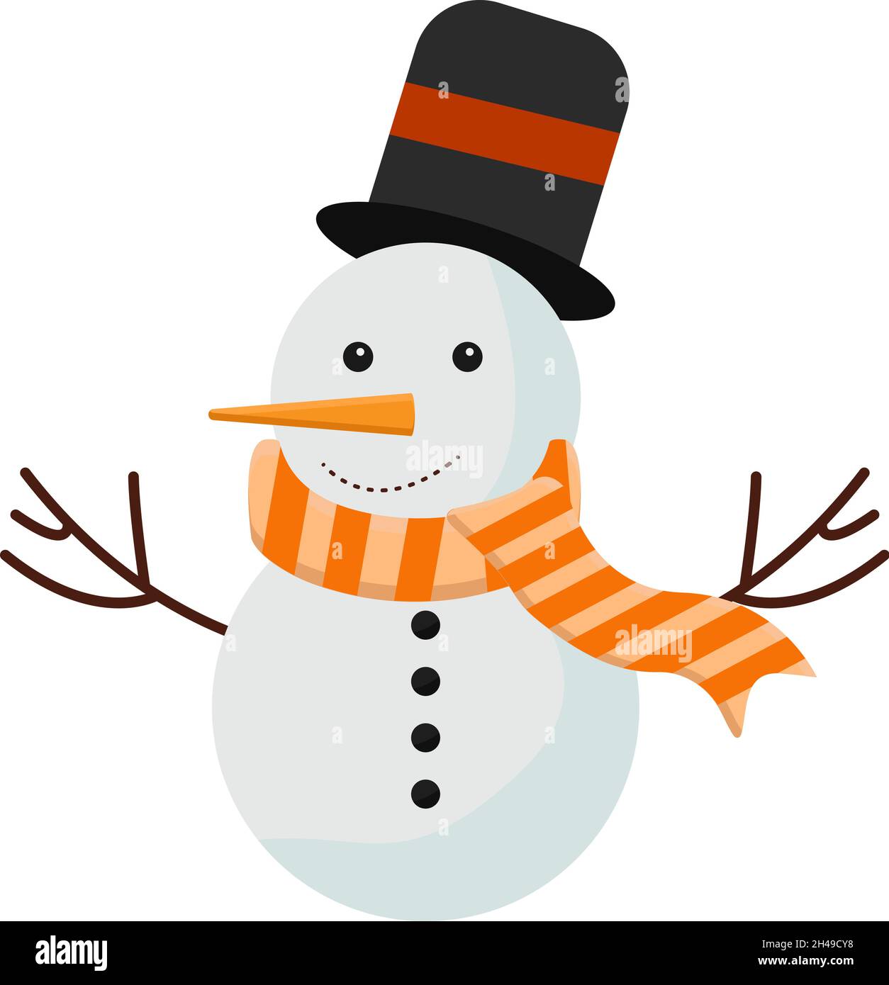 Winter snowman, illustration, vector on a white background Stock Vector ...