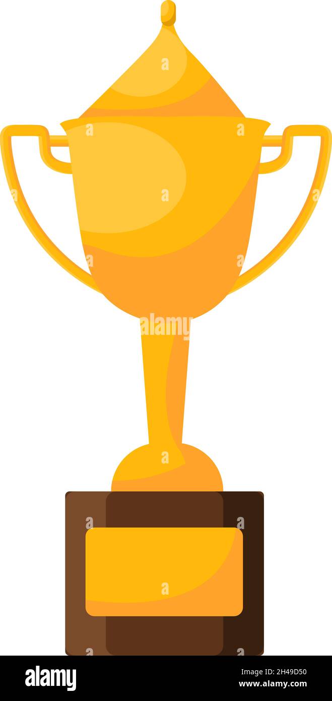 Golden trophy, illustration, vector on a white background Stock Vector ...