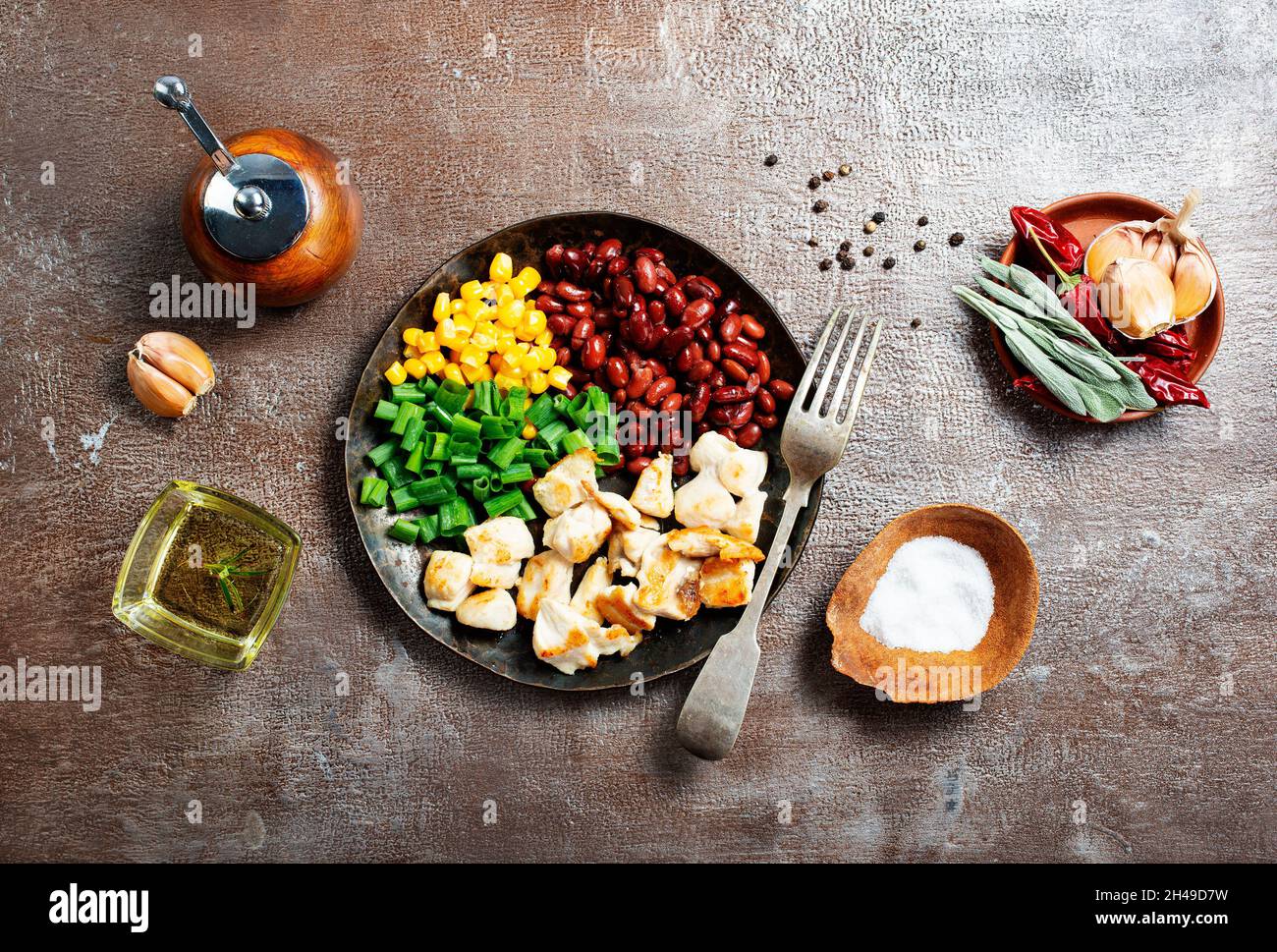 ingredients for chilli corn carne: bean, corn, other vegetables Stock ...