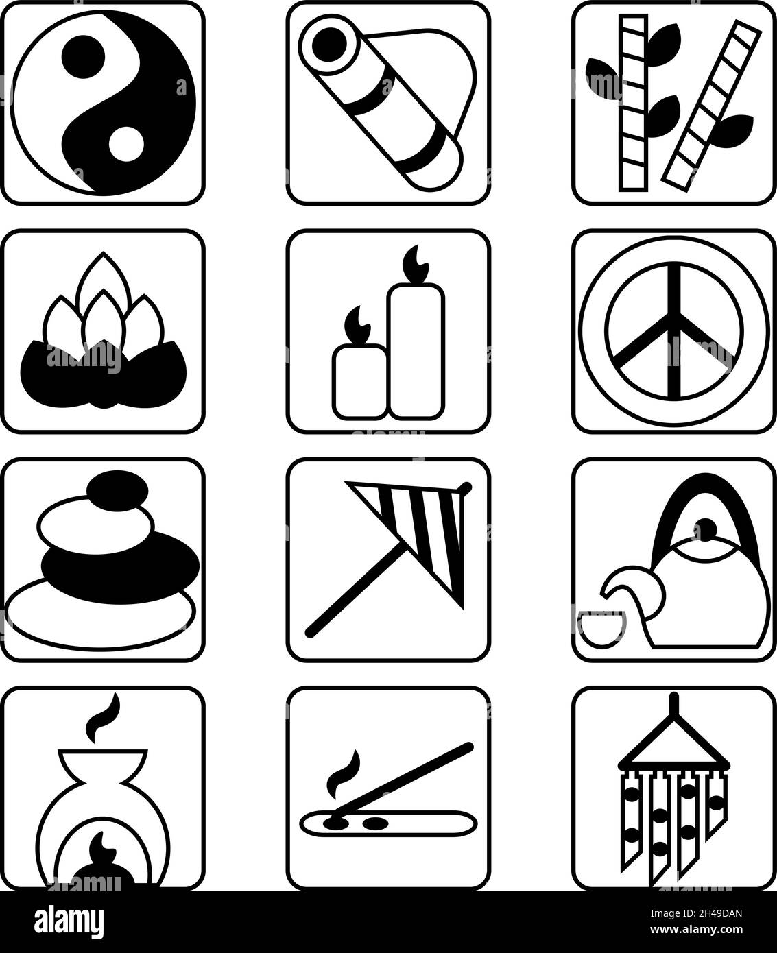 Meditation ambient, illustration, vector, on a white background. Stock Vector