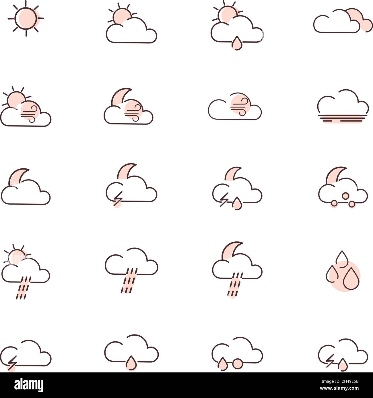 Weather icon pack, illustration, vector, on a white background Stock ...