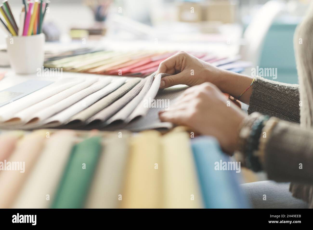 Upholstery fabric swatches hi-res stock photography and images - Alamy