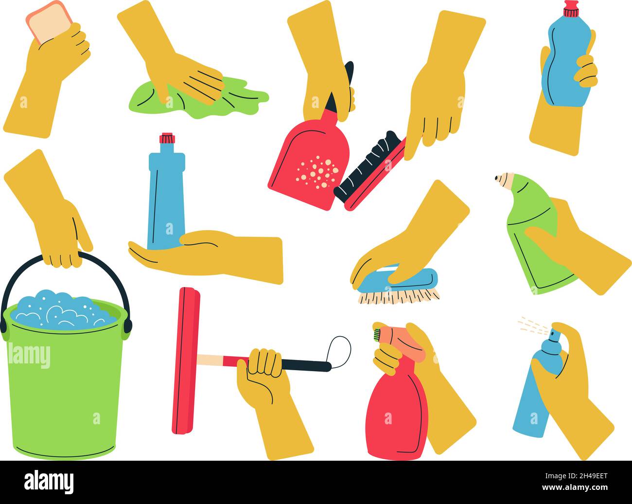 Hand holding cleaning mop Stock Vector Images Alamy