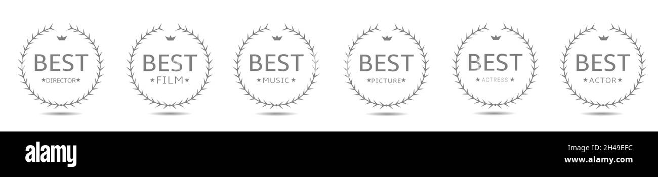 Best film vector laurel wreath label set Stock Vector Image & Art - Alamy
