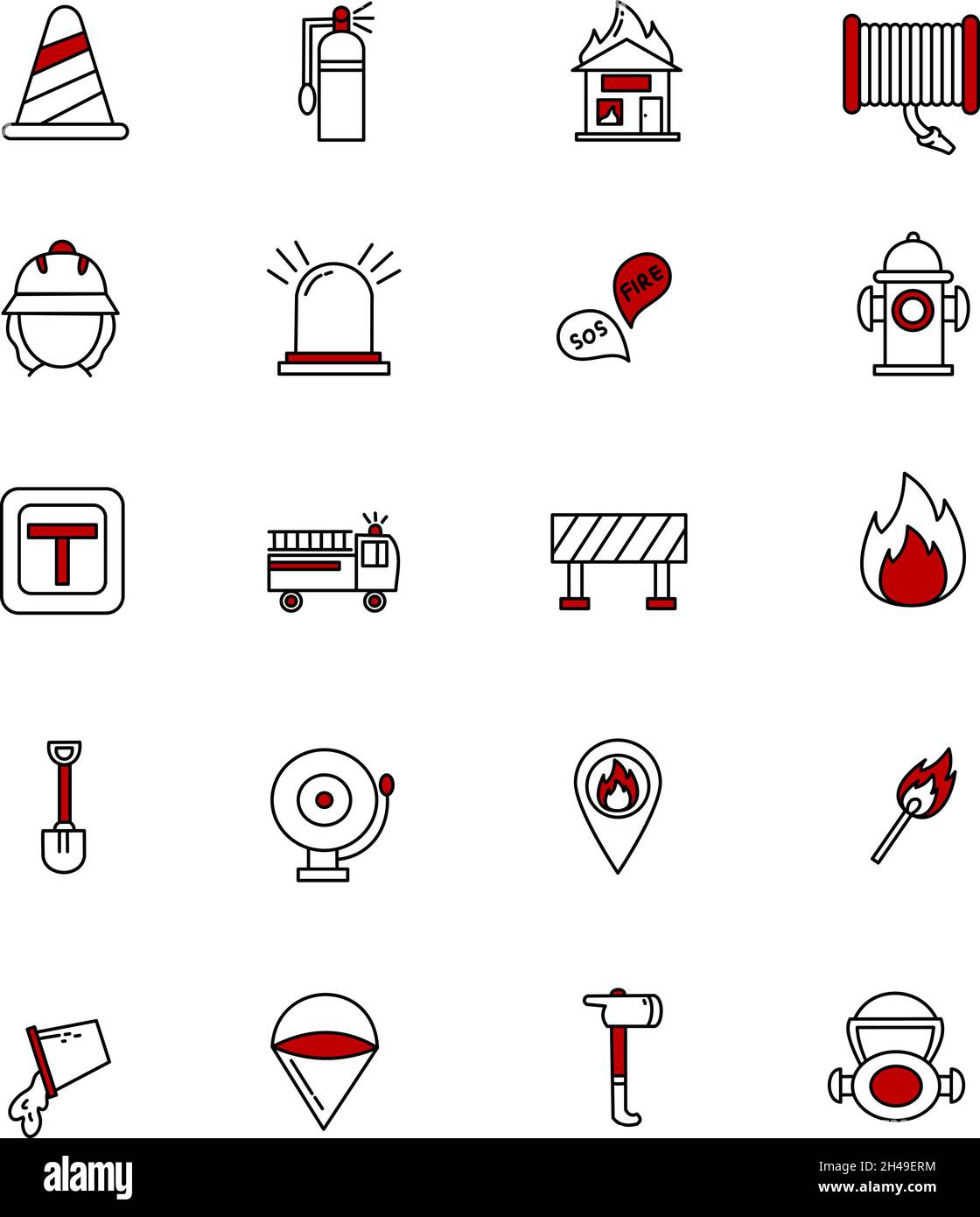 Fire fighting, illustration, vector, on a white background Stock Vector Image & Art Alamy