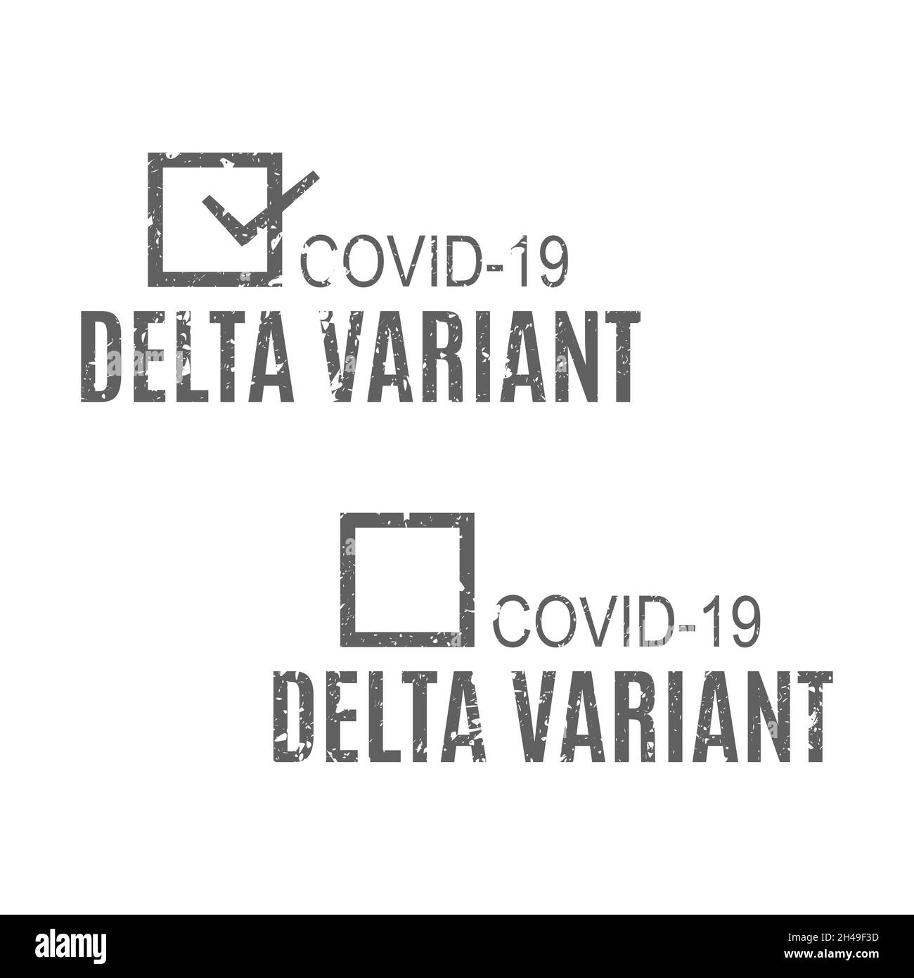 Set of rectangular coronavirus stamps isolated on white background, vector illustration. Stock Vector