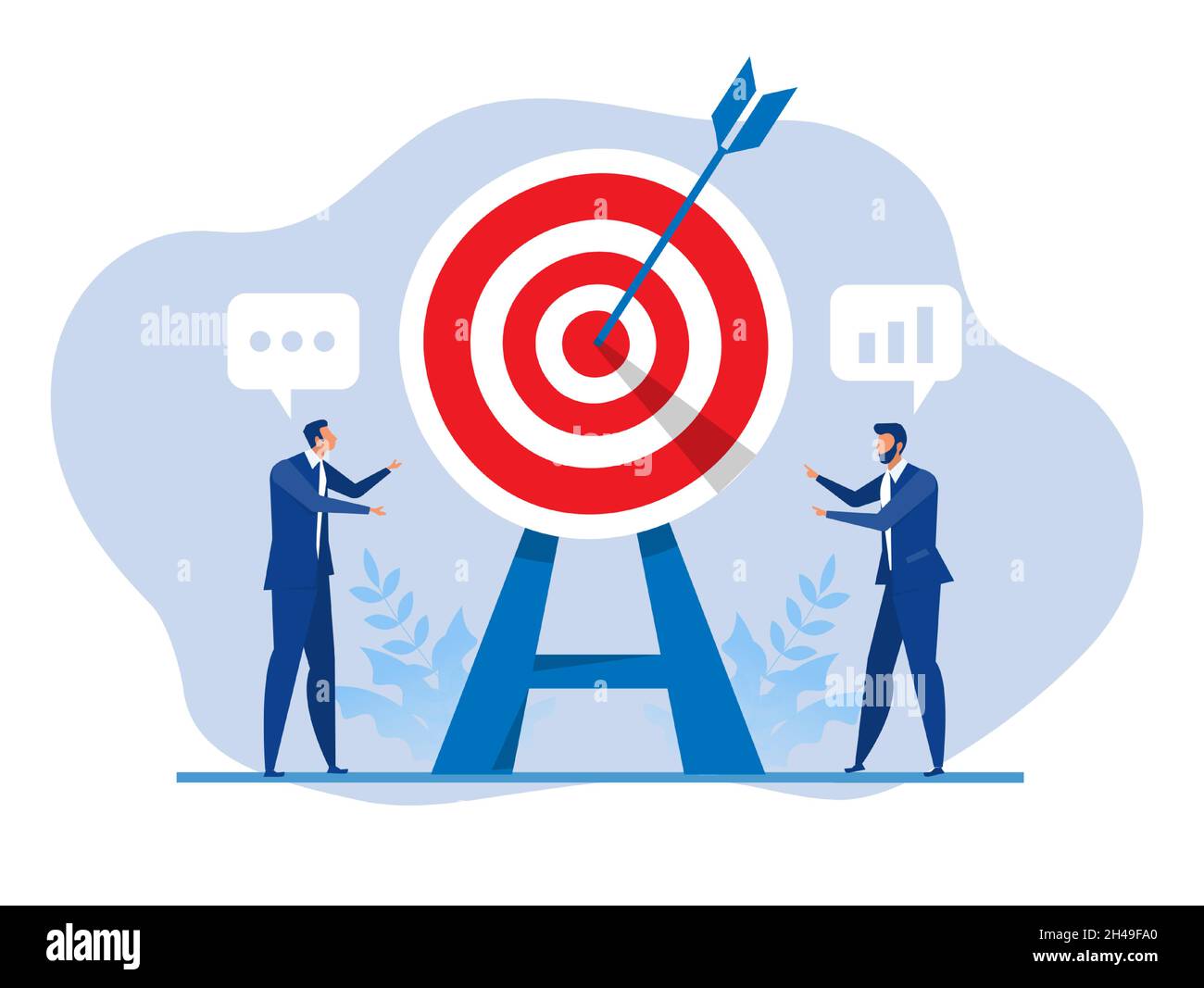 Businessman analyzing data plan and strategy, Business target concept