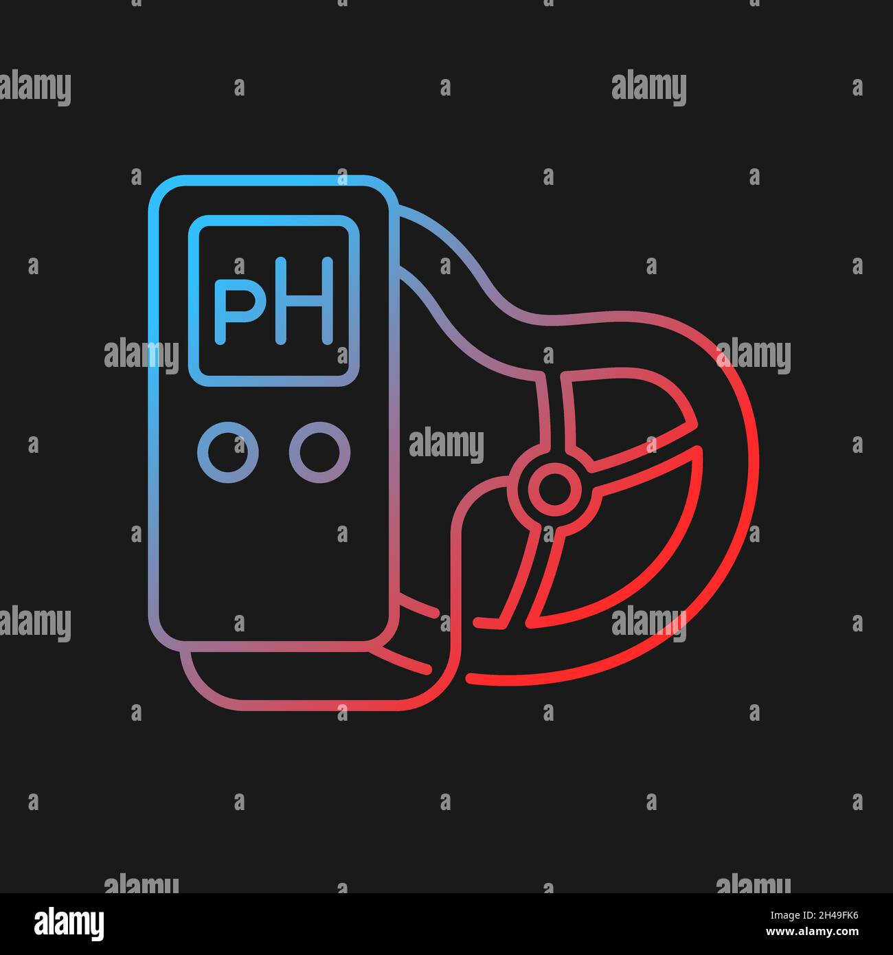 Food pH measurement gradient vector icon for dark theme Stock Vector
