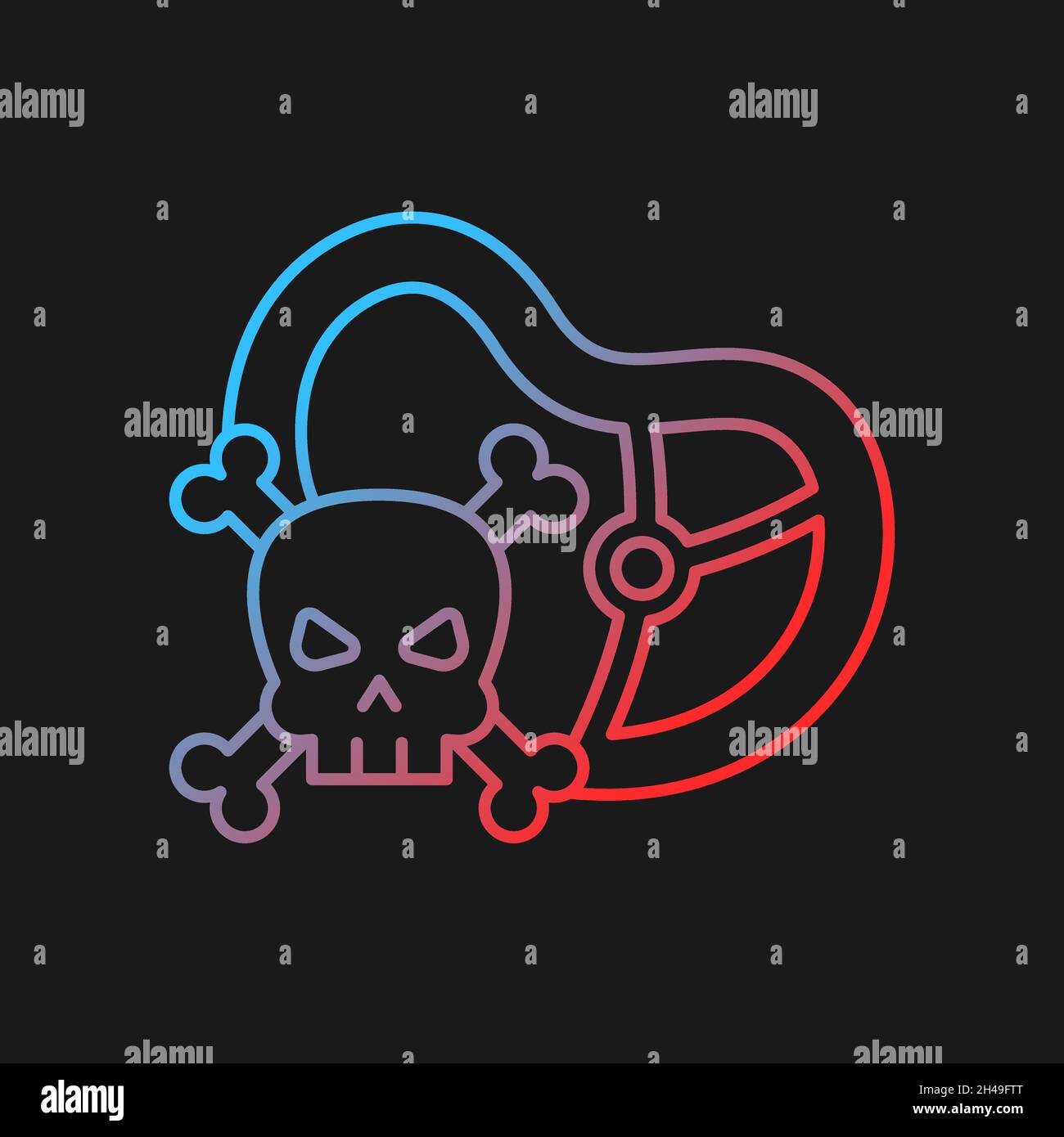 Food toxicity gradient vector icon for dark theme Stock Vector
