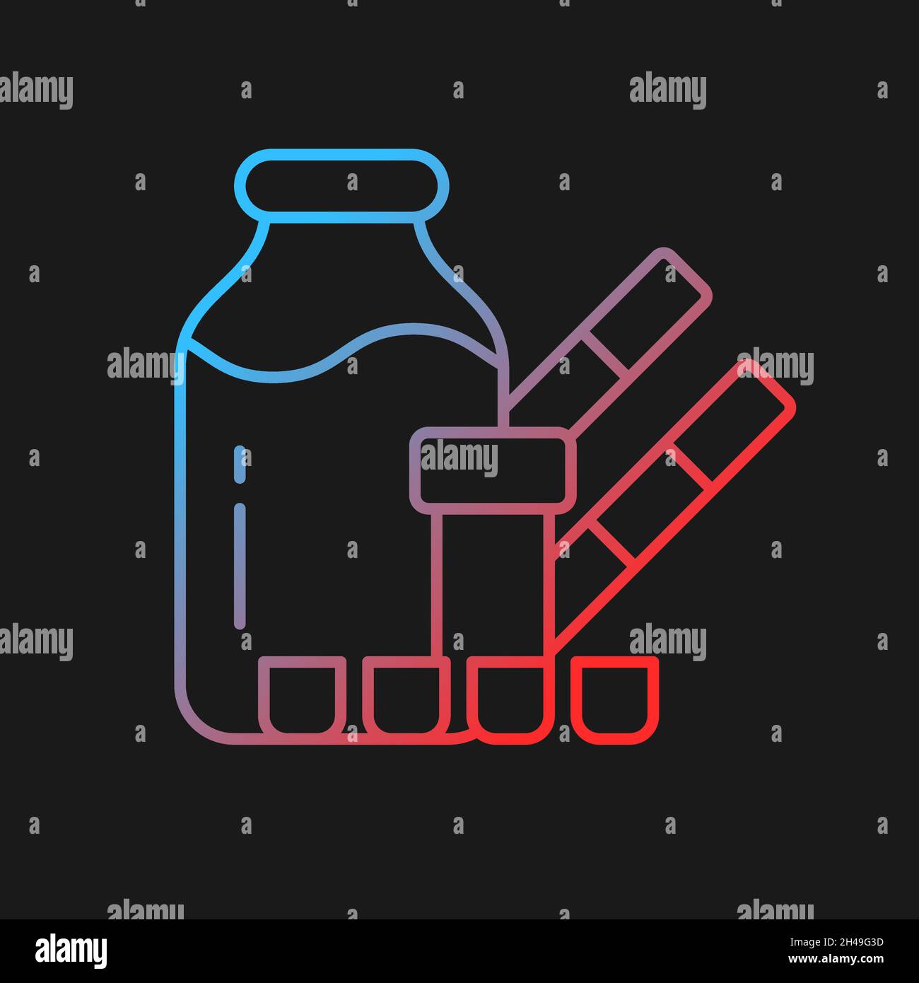 Melamine contamination testing gradient vector icon for dark theme Stock Vector
