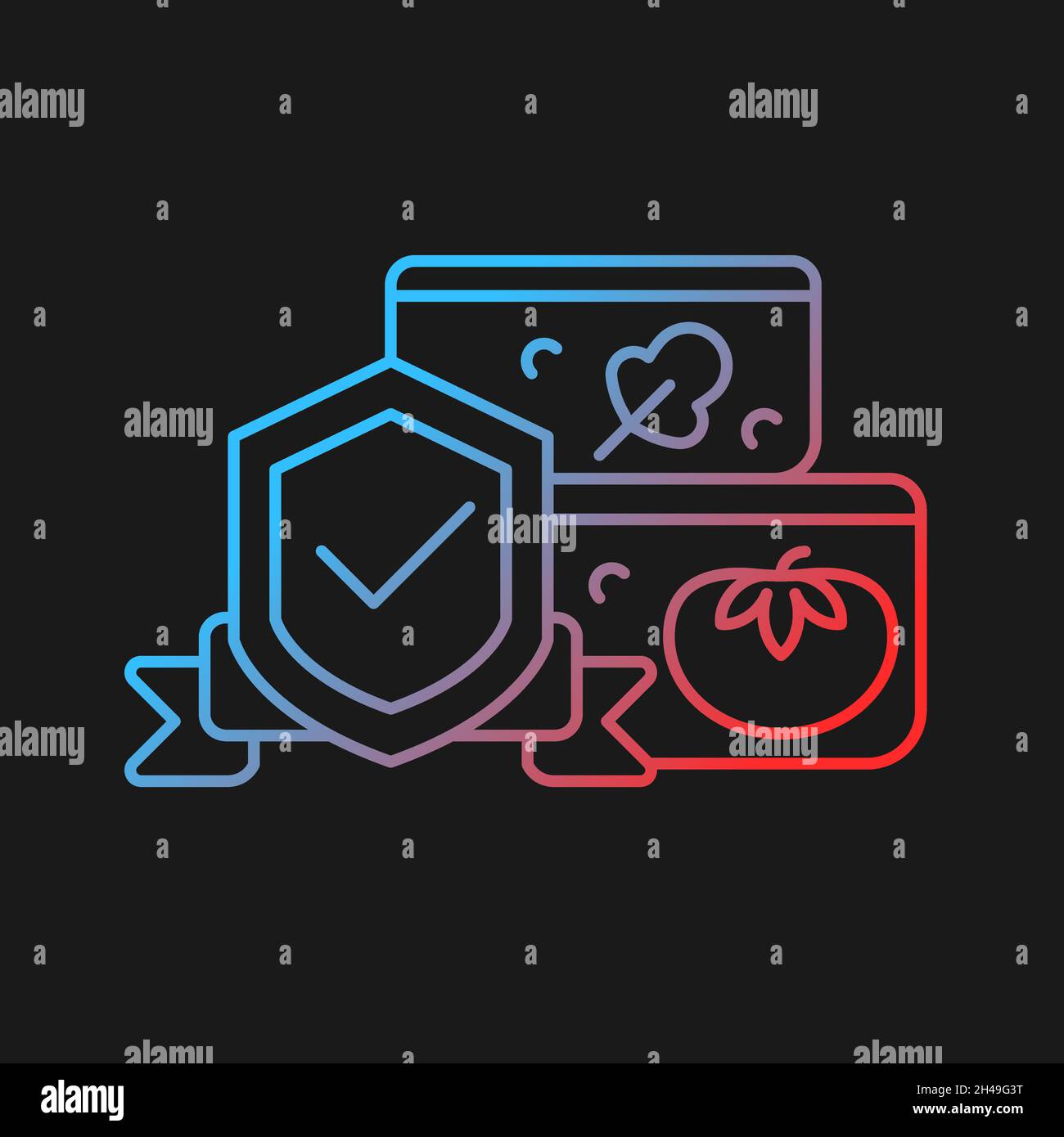 Food contact tests gradient vector icon for dark theme Stock Vector
