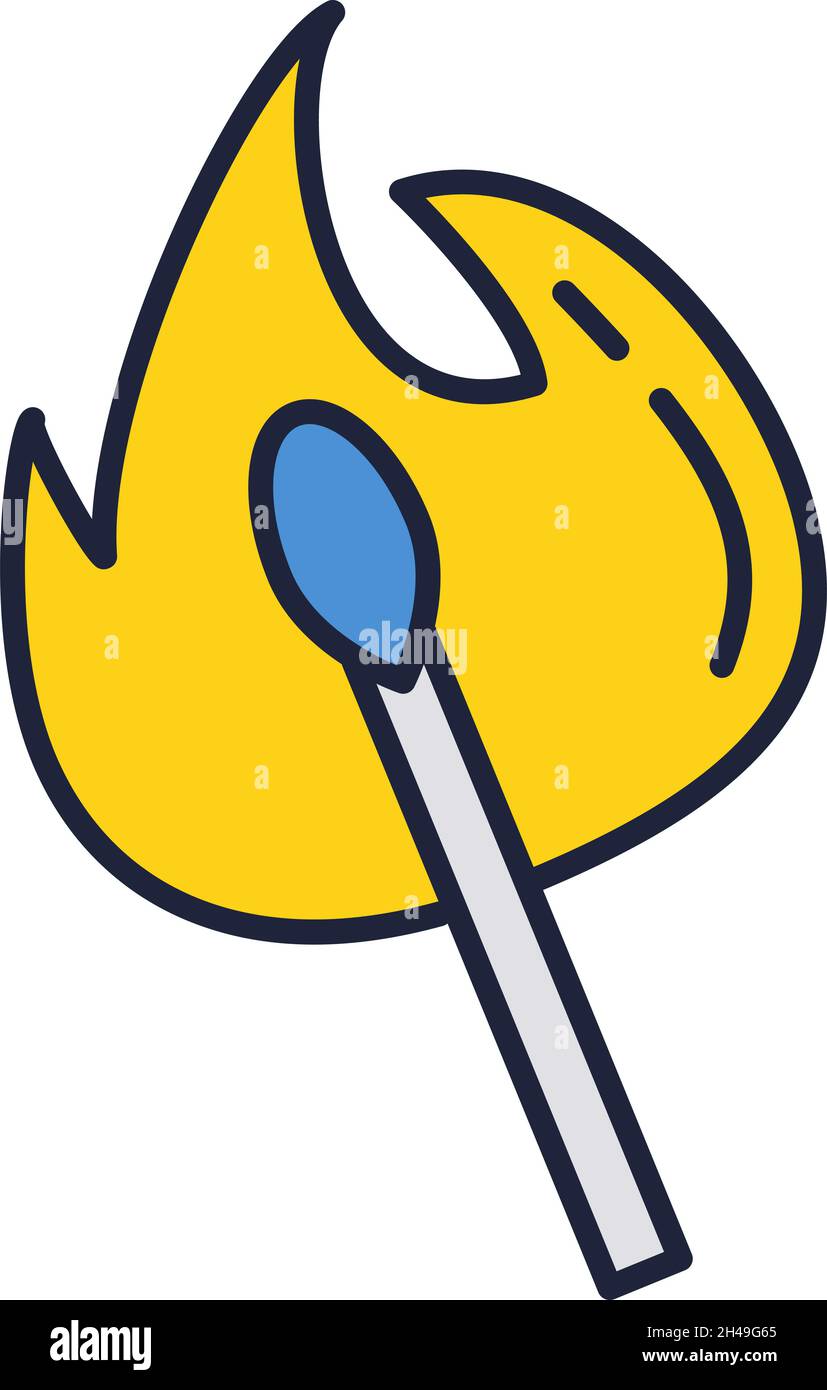 Match icon flat vector matchstick burning isolated Stock Vector Image ...