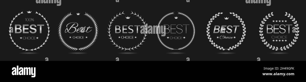 Best choice Silver laurel wreath label set Stock Vector Image & Art - Alamy