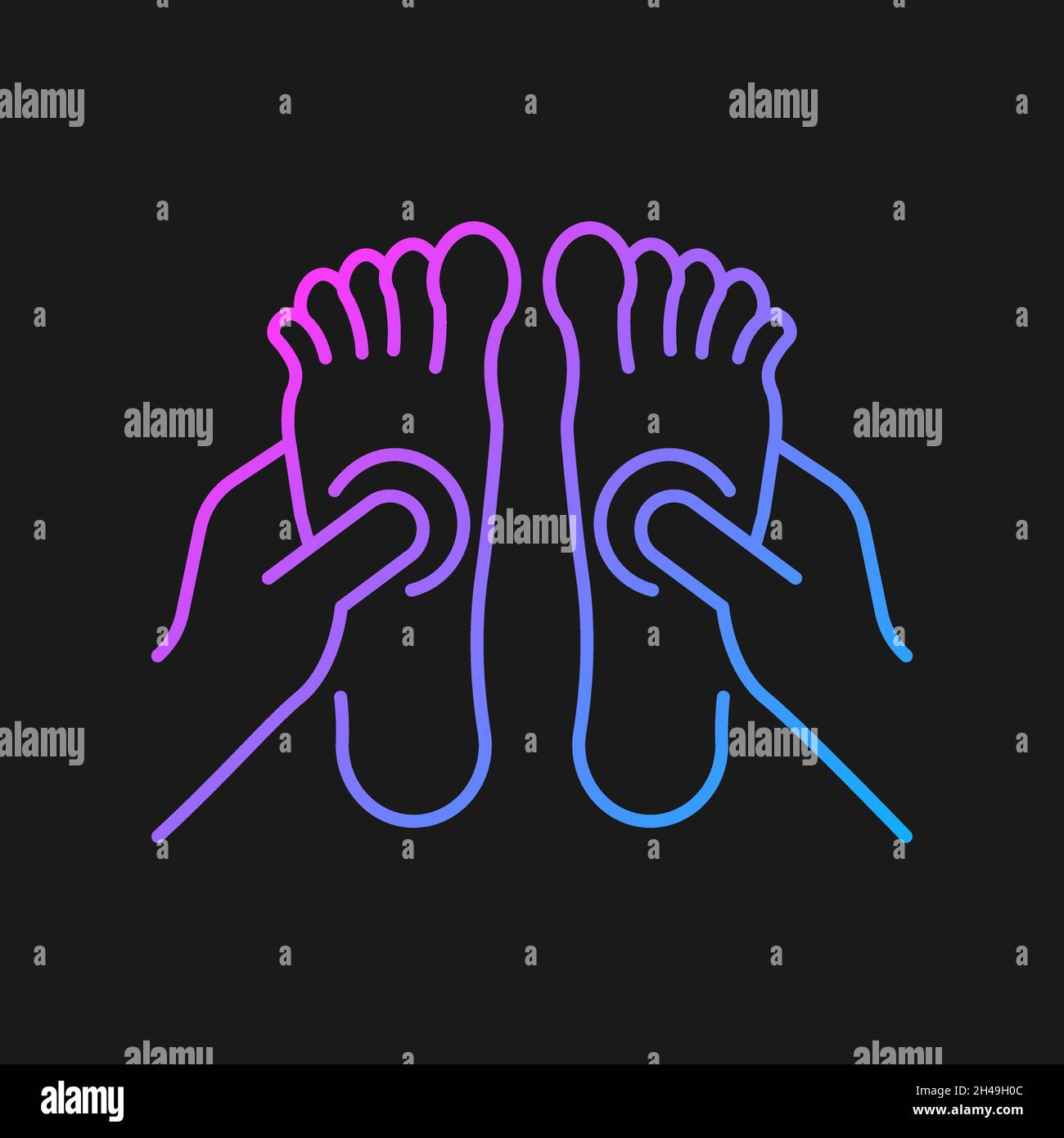 Reflexology gradient vector icon for dark theme Stock Vector