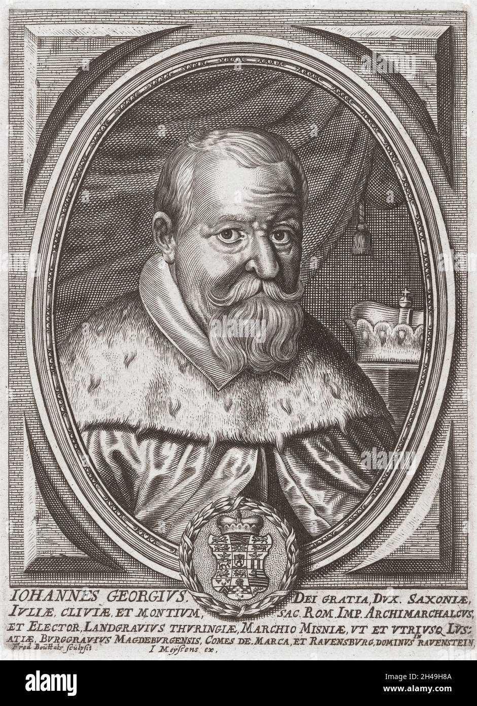 John George I, 1585 – 1656.  Elector of Saxony from 1611 to 1656.  After a 17th century engraving by Frederik Bouttats. Stock Photo