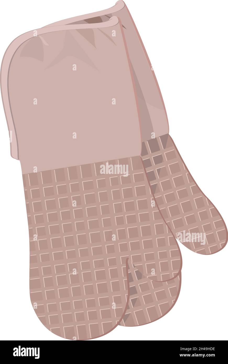 Silicone oven mitts, illustration, vector on a white background. Stock Vector