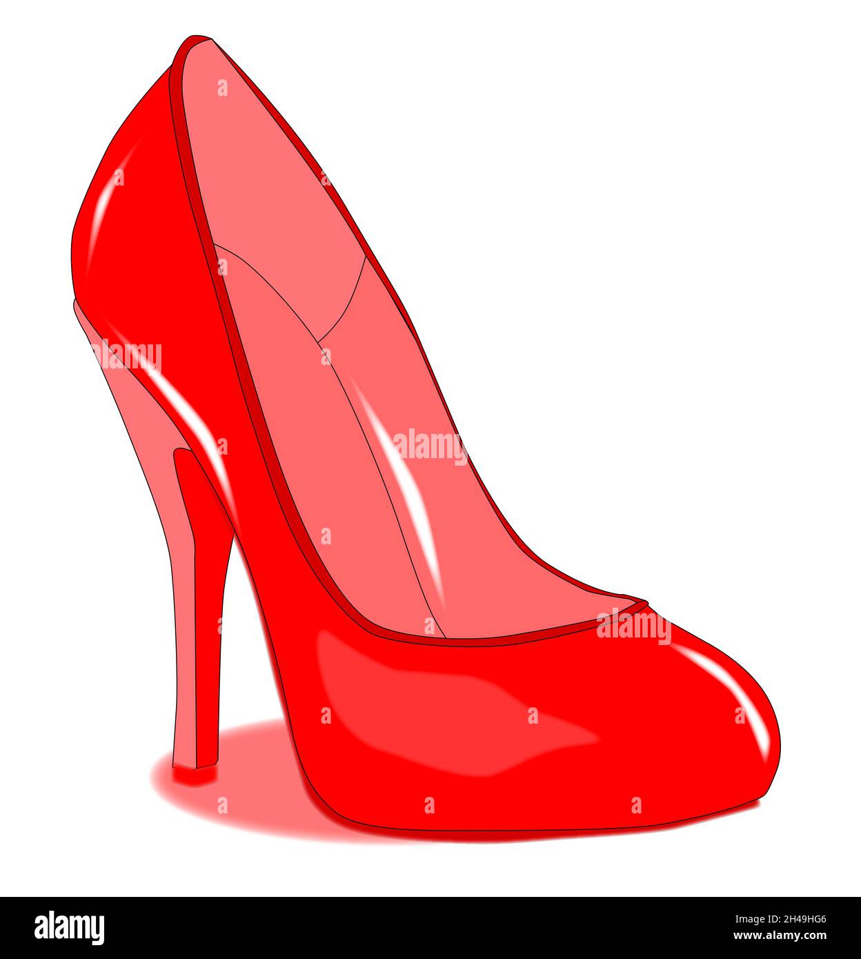 A glass see through stiletto heel ruby red shoe Stock Photo Alamy
