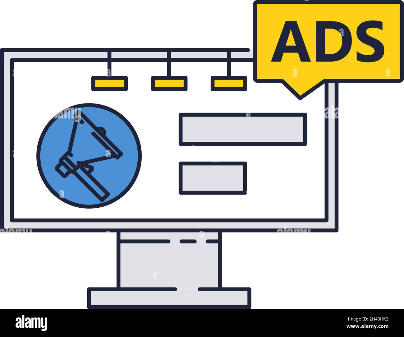 Digital media advertising strategy vector PC icon Stock Vector Image ...