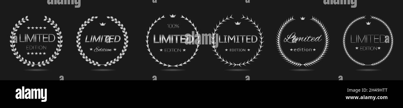 Limited edition Silver laurel wreath label set Stock Vector Image & Art ...