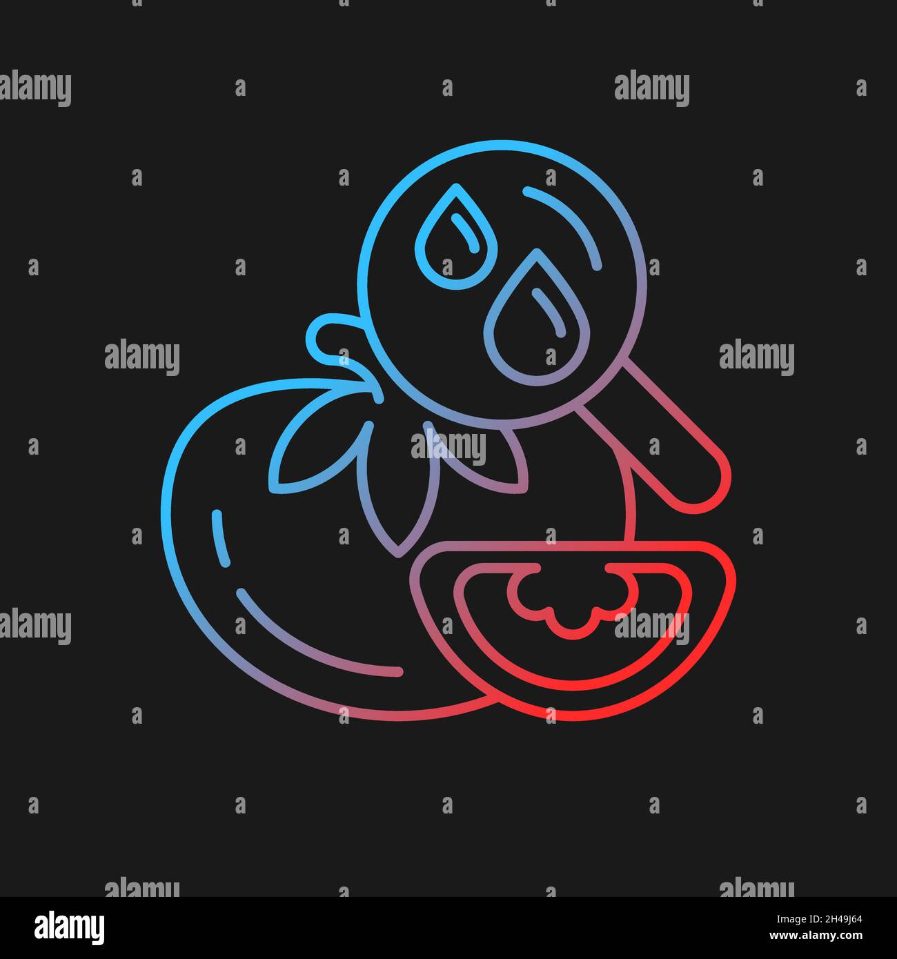 Food moisture content testing gradient vector icon for dark theme Stock Vector