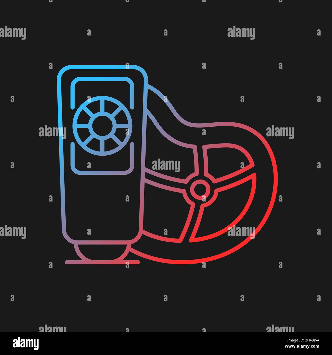 Food colour analysis gradient vector icon for dark theme Stock Vector