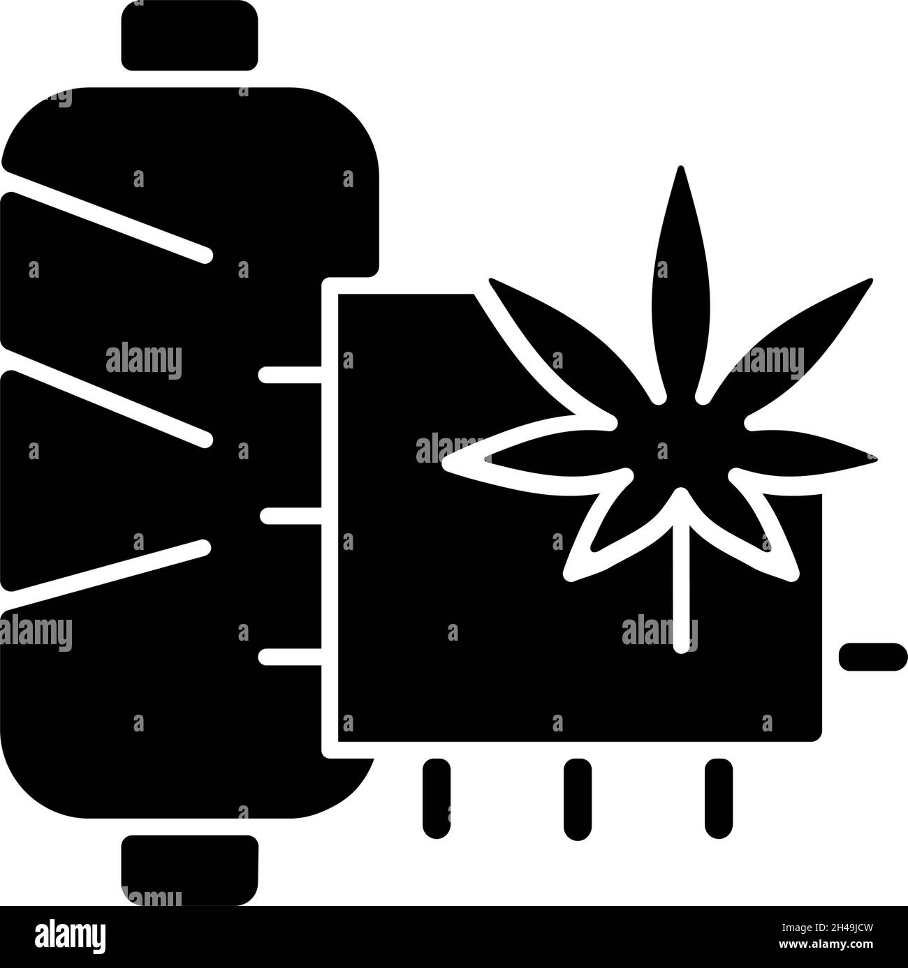 Hemp fiber black glyph icon Stock Vector