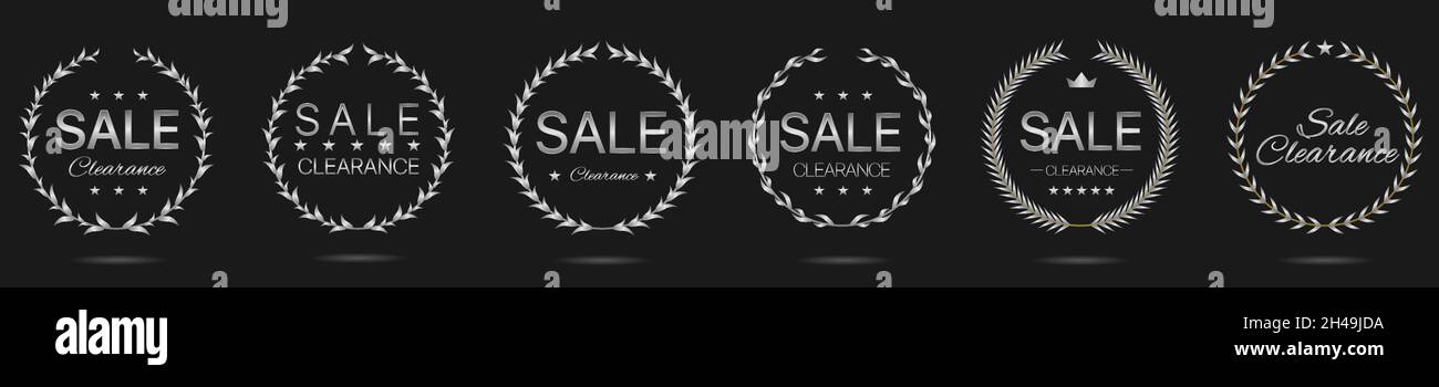Sale clearance Silver laurel wreath label set Stock Vector Image & Art ...