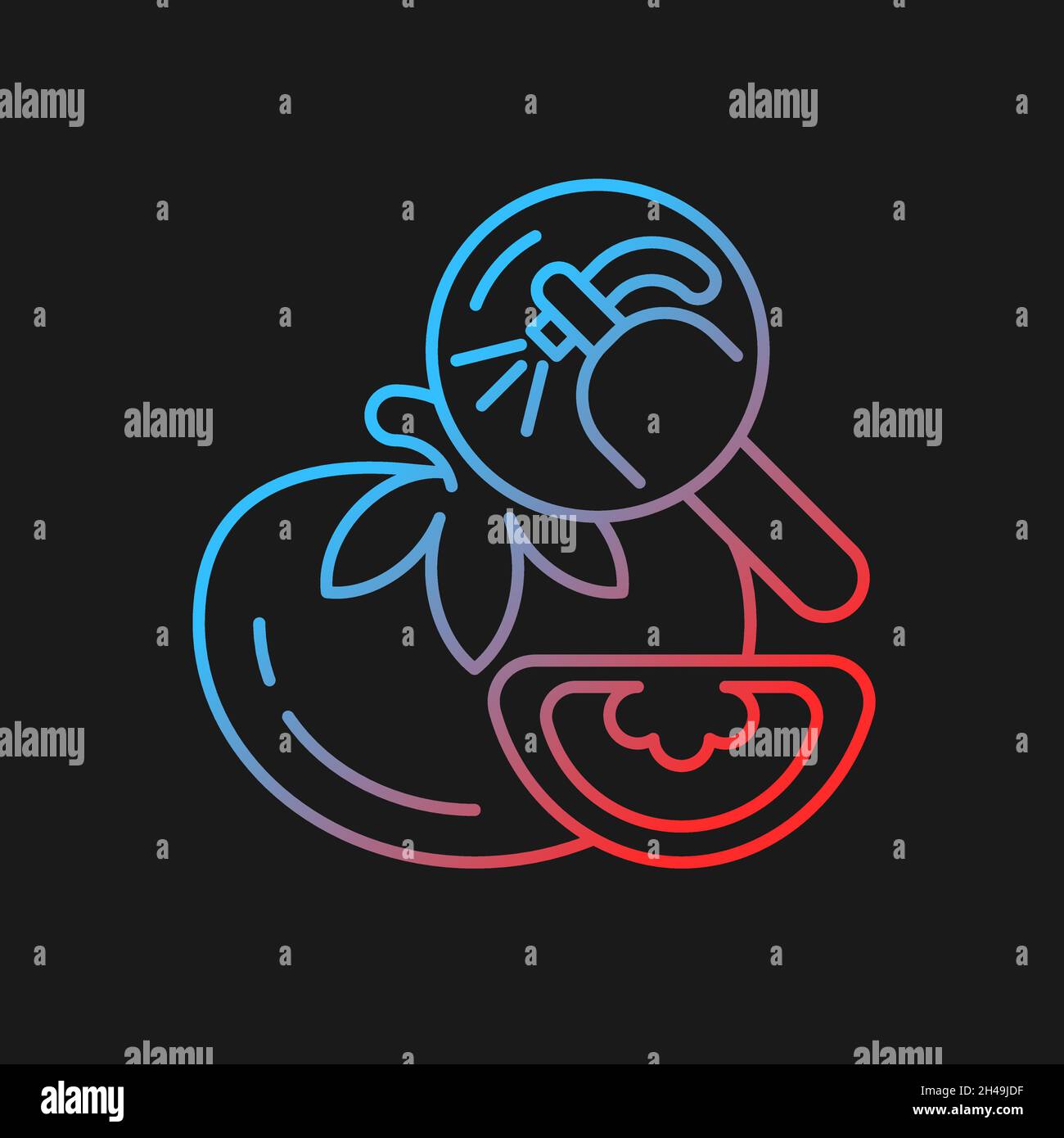 Pesticide residue testing gradient vector icon for dark theme Stock Vector