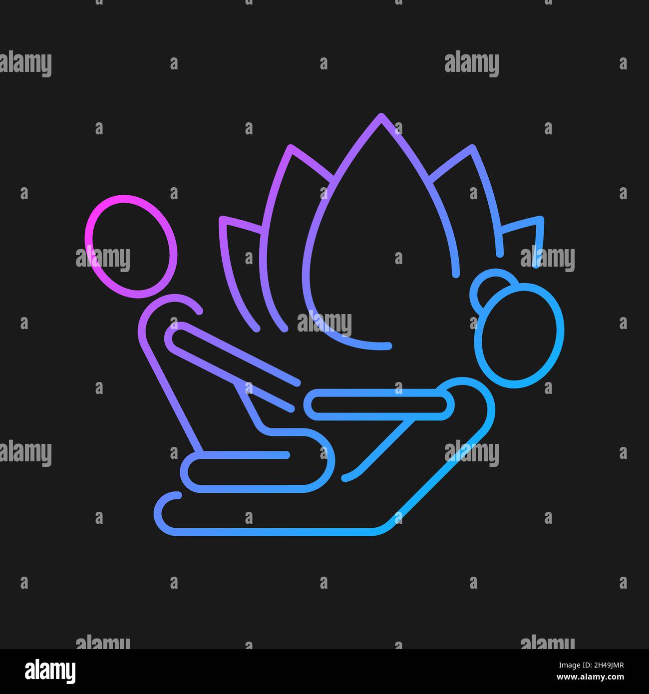 Thai massage gradient vector icon for dark theme Stock Vector