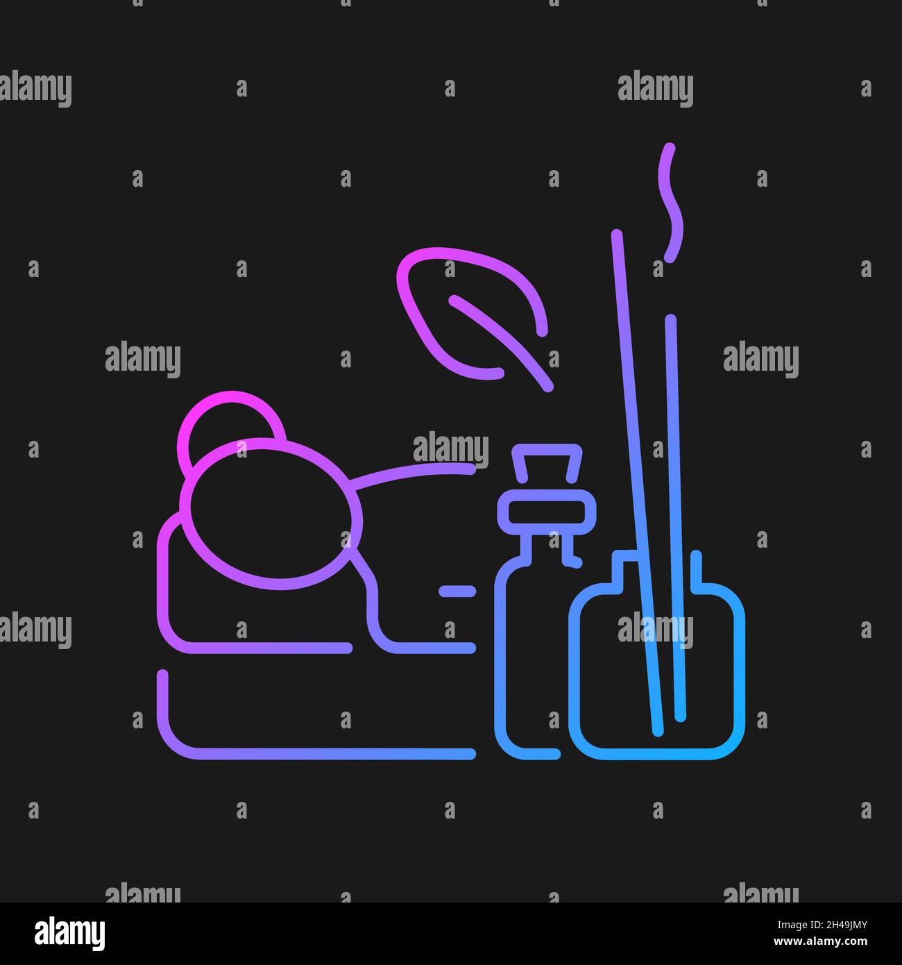Aromatherapy massage gradient vector icon for dark theme Stock Vector