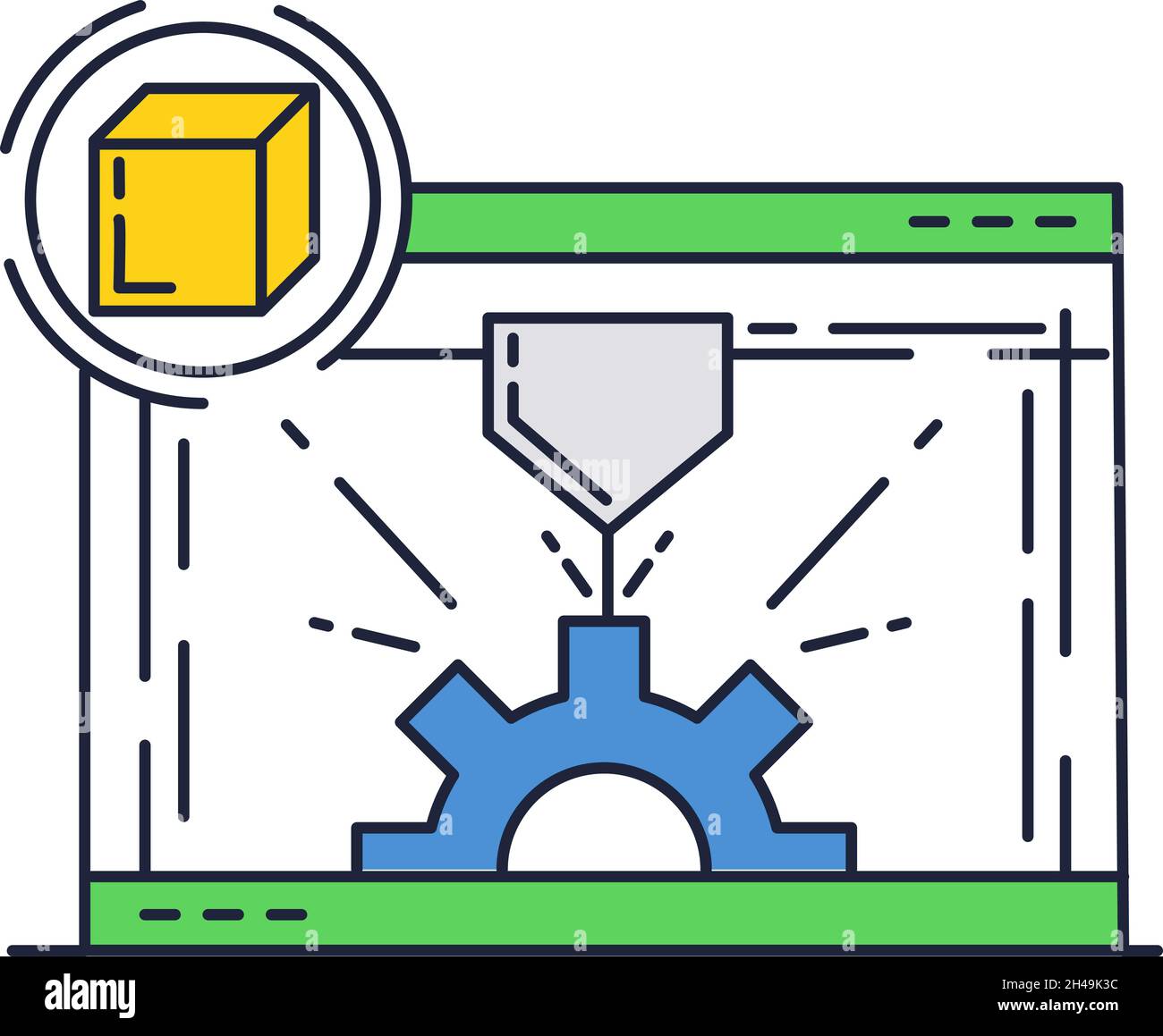 Printer icon vector web tech prototype design Stock Vector Image & Art ...