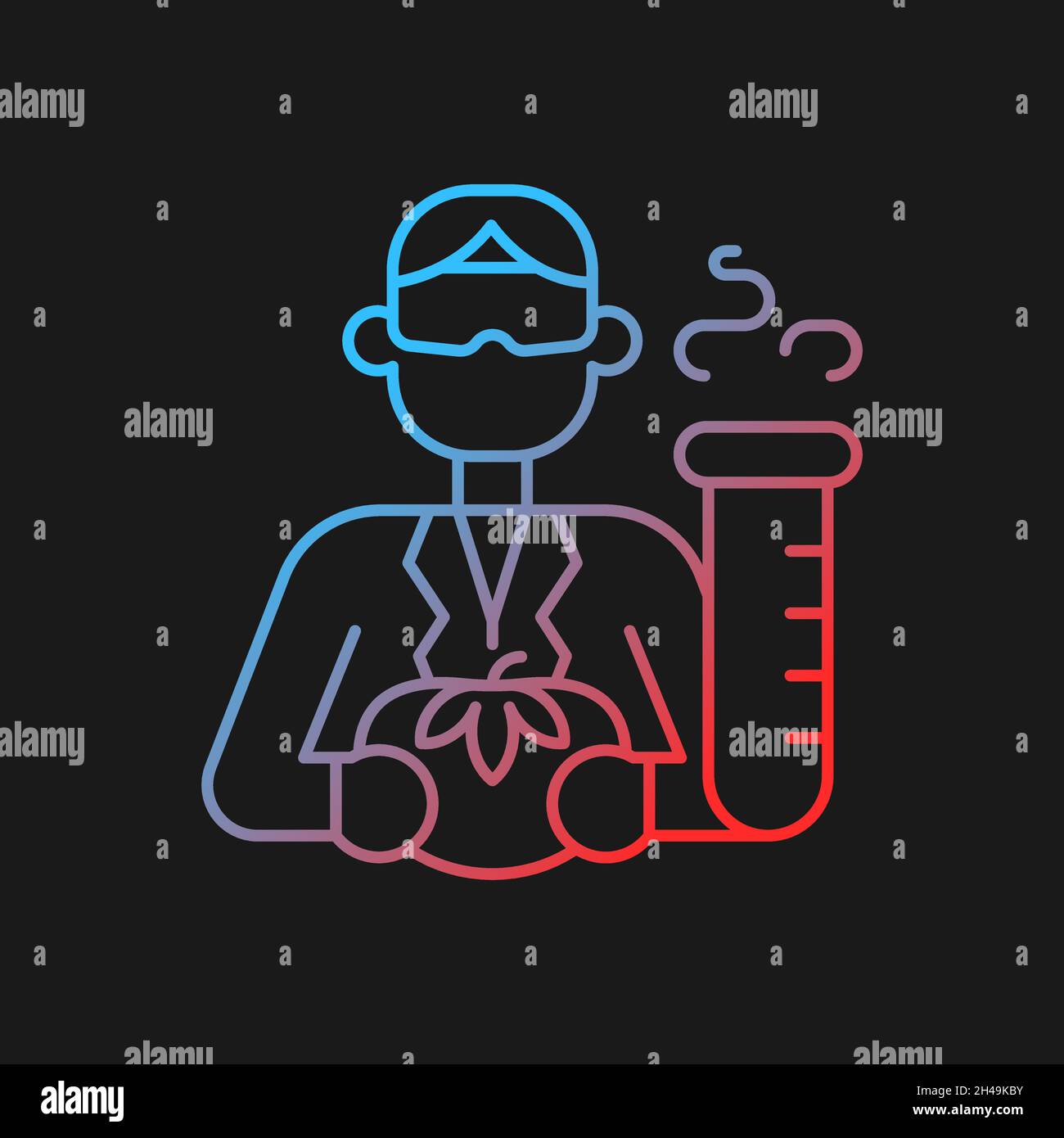 Food analyst gradient vector icon for dark theme Stock Vector