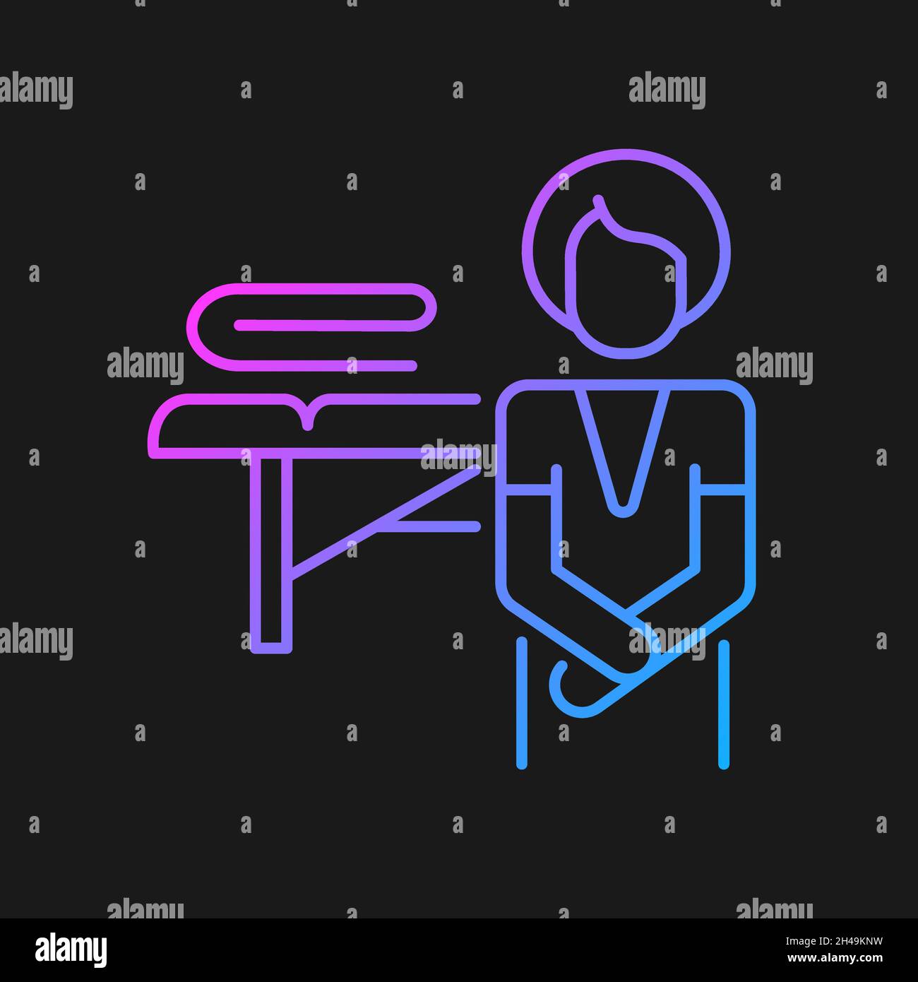 Massage practitioner gradient vector icon for dark theme Stock Vector