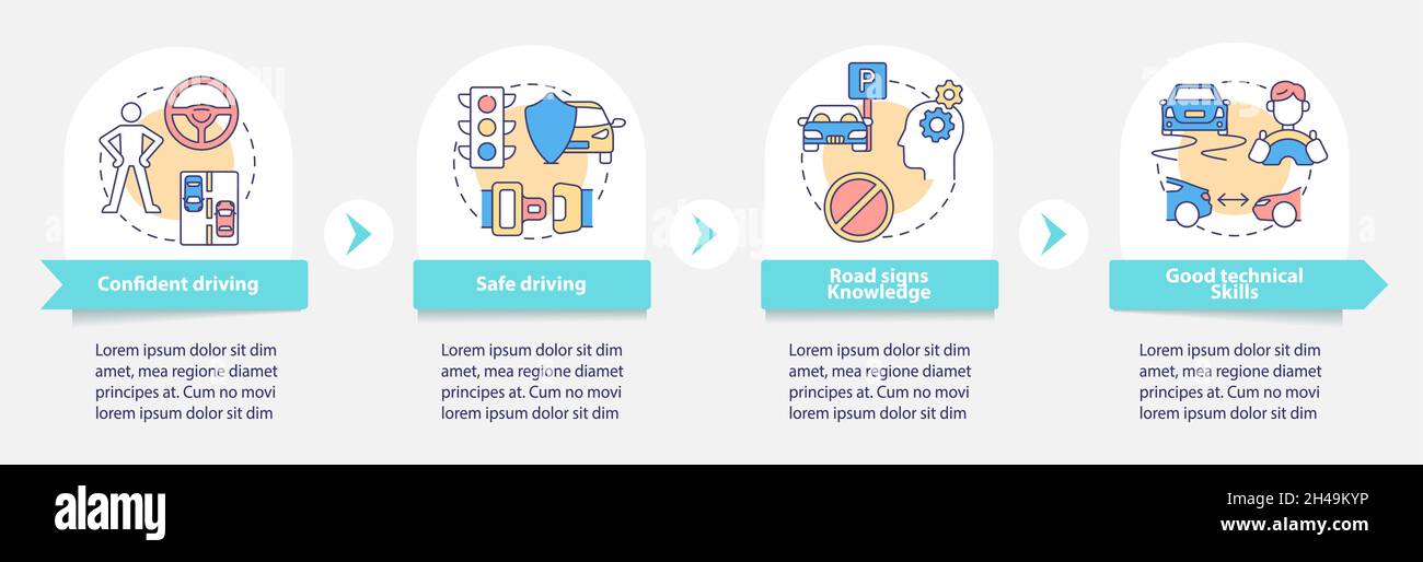Driving training results vector infographic template Stock Vector