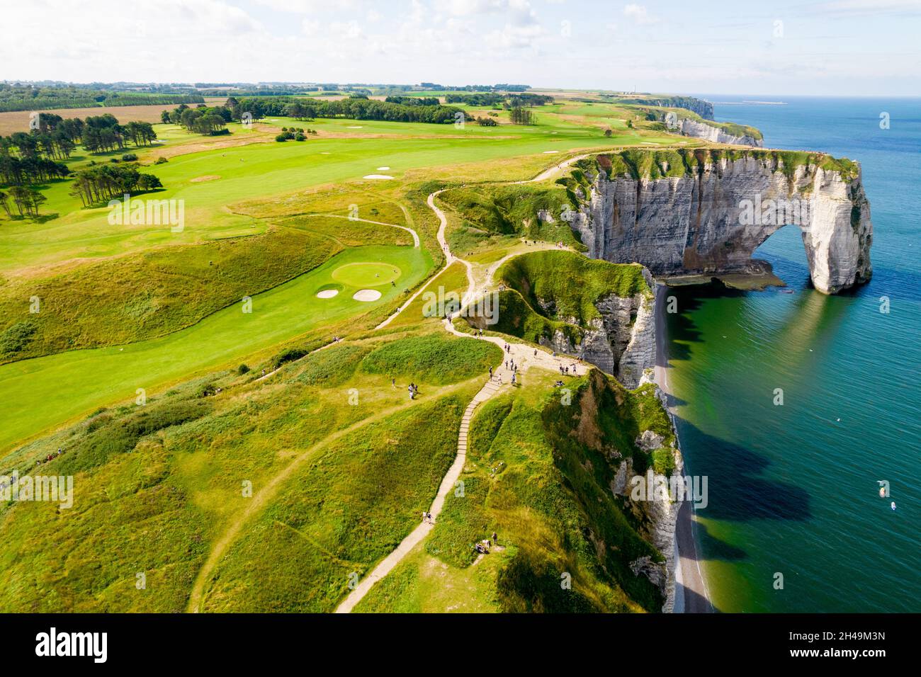 Aerial shot of Etretat cliffs in Normandy, France Stock Photo - Alamy