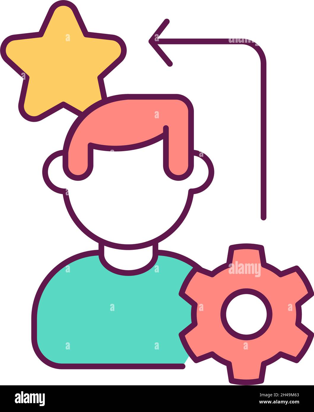 Work productivity RGB color icon Stock Vector