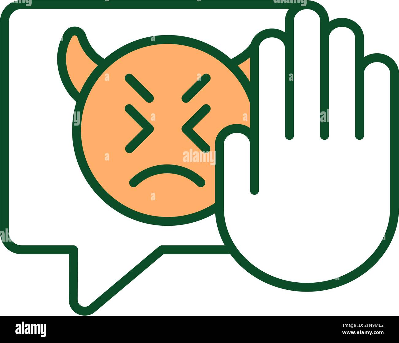 Tackling hate speech incident RGB color icon Stock Vector