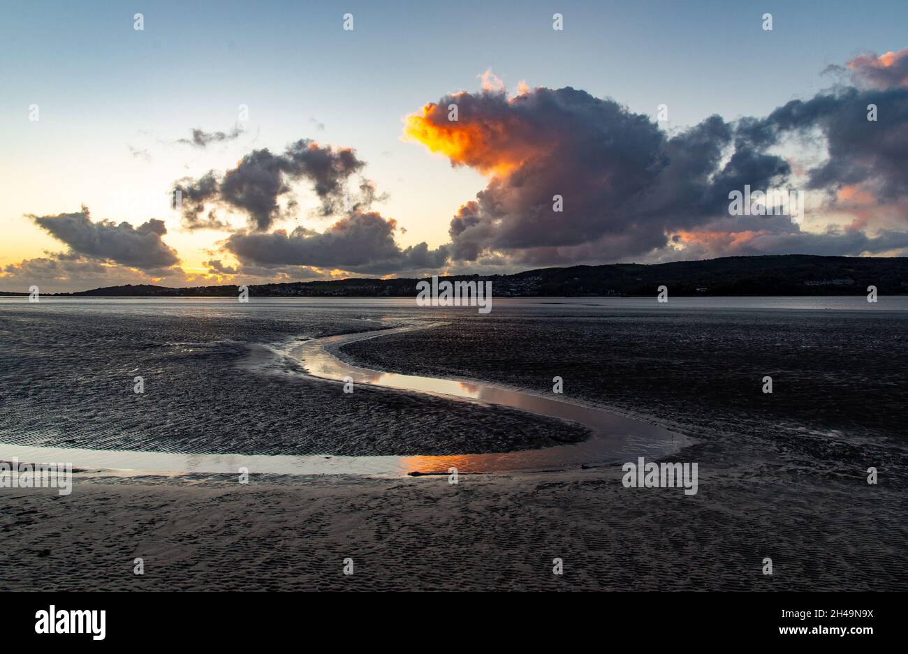 Sunset, Grange over Sands, Cumbria, UK Stock Photo