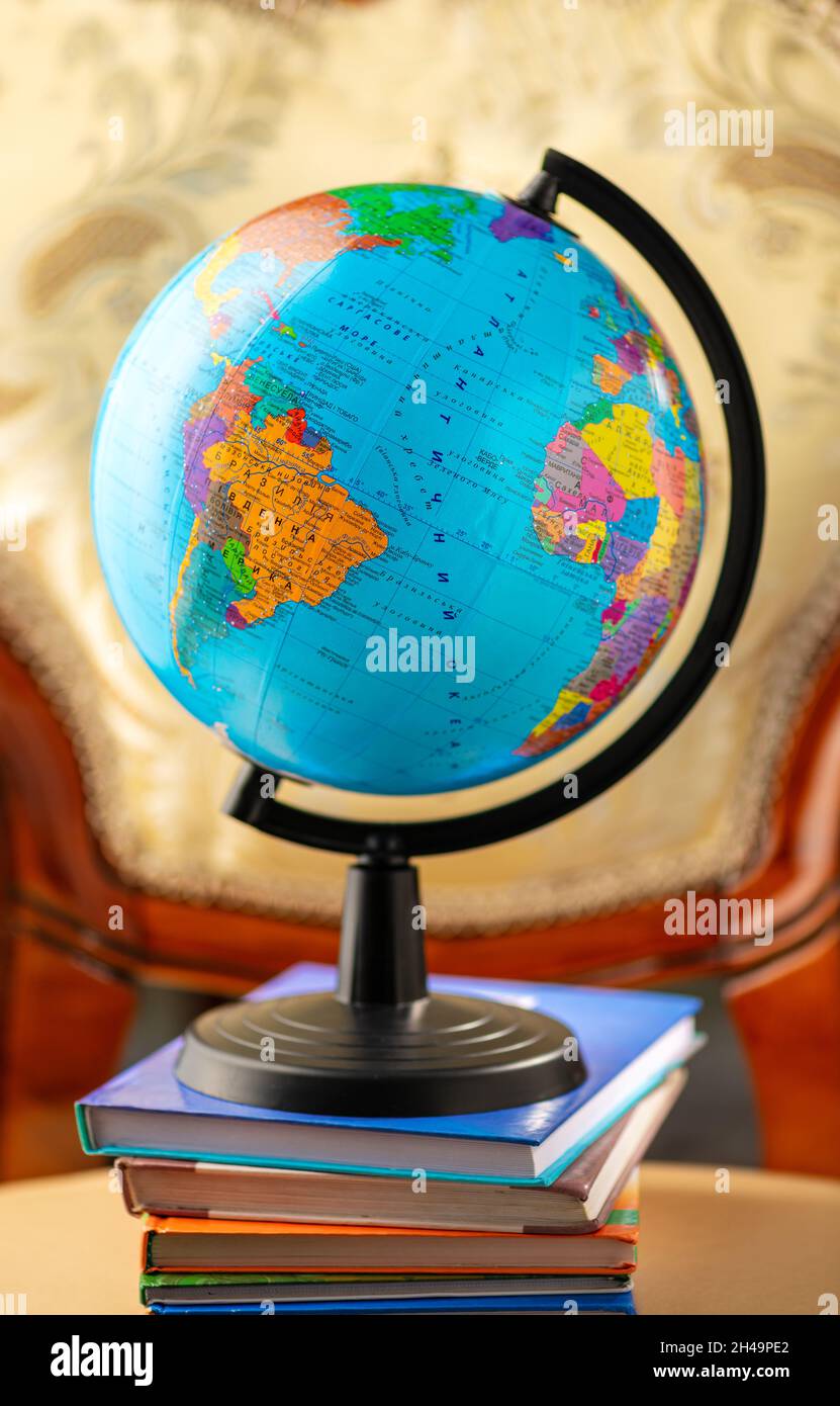 Concept of Globe Searching for Vacation Place Stock Photo