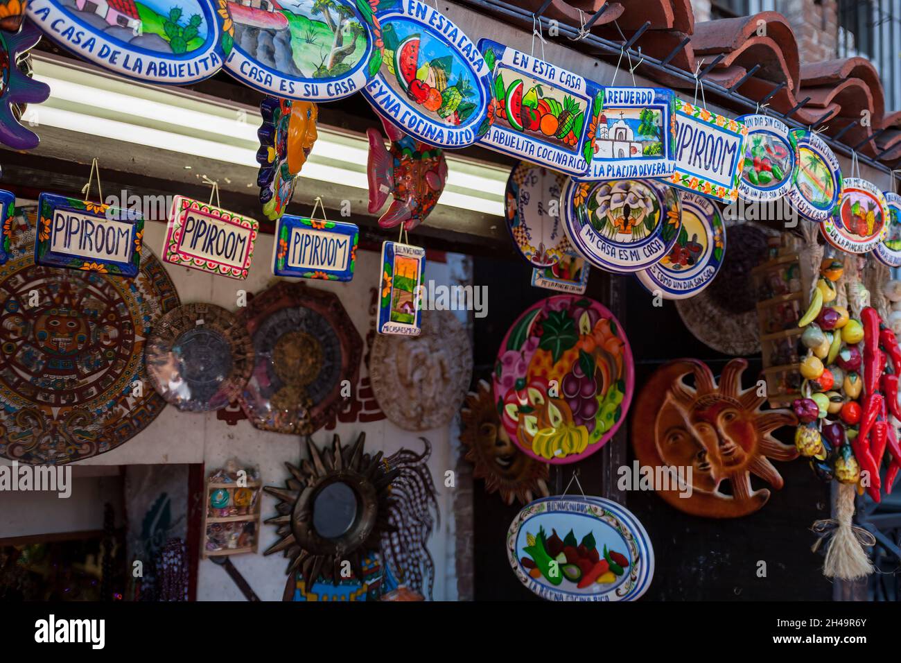 LOS ANGELES, CALIFORNIA, USA - AUGUST 10 : Olvera Street market in Los Angeles, California, USA on August 10, 2011 Stock Photo