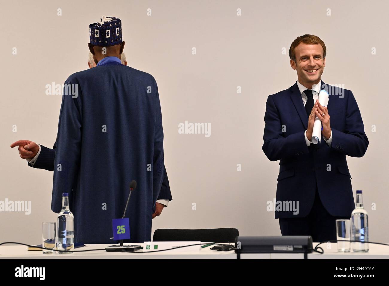 President of France Emmanuel Macron (right) during the Great Green Wall