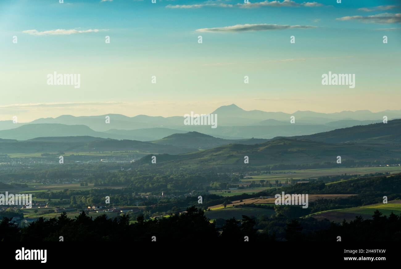 Volcanic landscape of Regional Nature Park of the Volcanoes of Auvergne ...