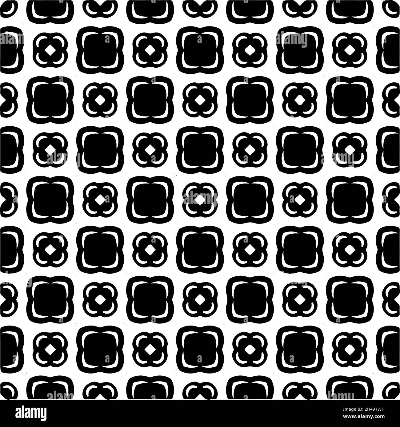 Seamless vector pattern in geometric ornamental style. Black pattern ...