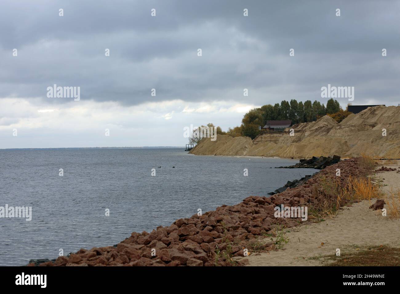Contaminated Water Reservoir in the Ukraine called Kyiv Sea Stock Photo